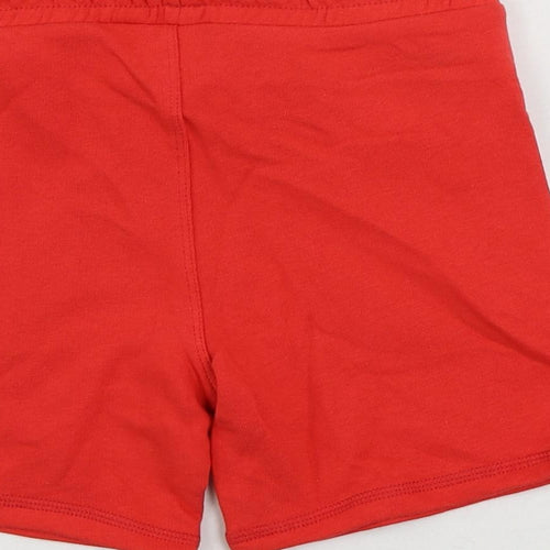 Marks and Spencer Boys Red Cotton Sweat Shorts Size 6-7 Years Regular Drawstring - Spider-Man