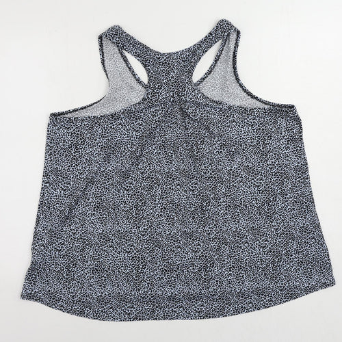GOODMOVE Womens Blue Animal Print Polyester Pullover Tank Size 18 Scoop Neck Pullover