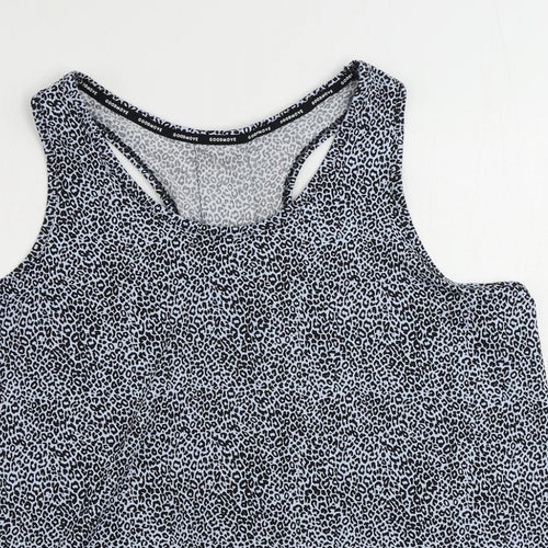 GOODMOVE Womens Blue Animal Print Polyester Pullover Tank Size 18 Scoop Neck Pullover