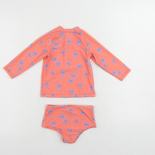 Marks and Spencer Baby Pink Geometric Polyamide Shorts Set Outfit/Set Size 12-18 Months Zip - Palm Print Beach Swimming Set
