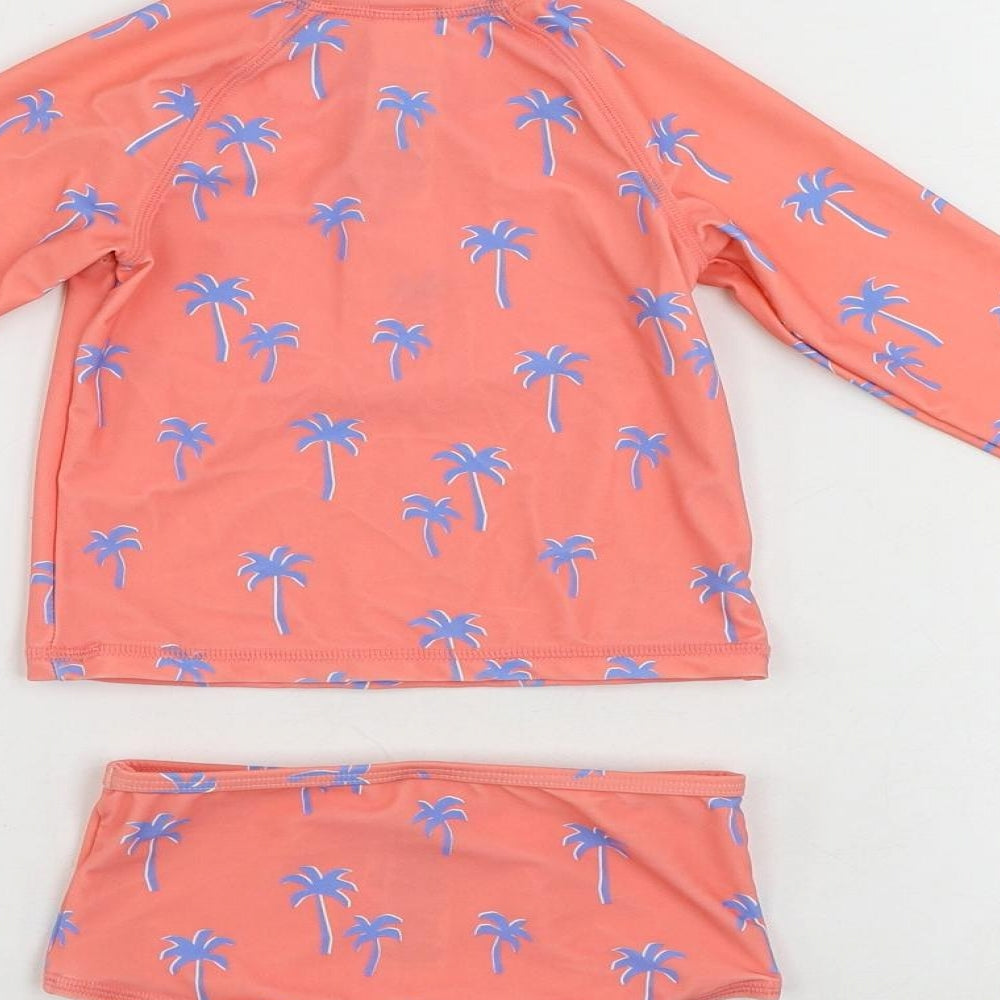 Marks and Spencer Baby Pink Geometric Polyamide Shorts Set Outfit/Set Size 12-18 Months Zip - Palm Print Beach Swimming Set