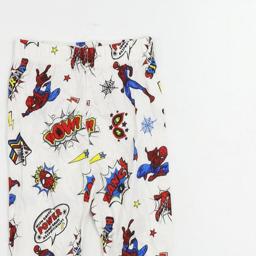 Marks and Spencer Boys White Geometric Cotton Pyjama Pants Size 2-3 Years - Spider-Man