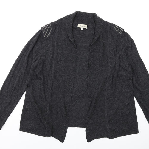 BASSINI Womens Grey V-Neck Viscose Cardigan Jumper Size XL