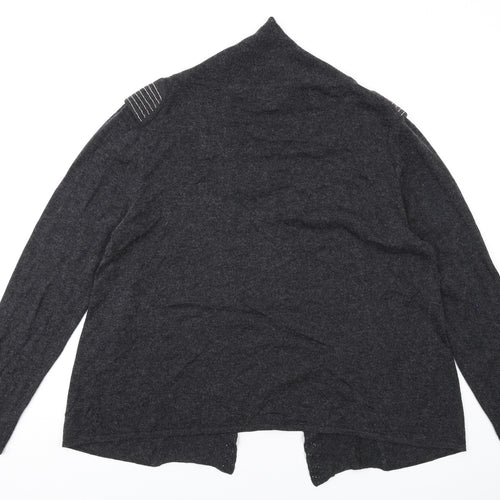 BASSINI Womens Grey V-Neck Viscose Cardigan Jumper Size XL
