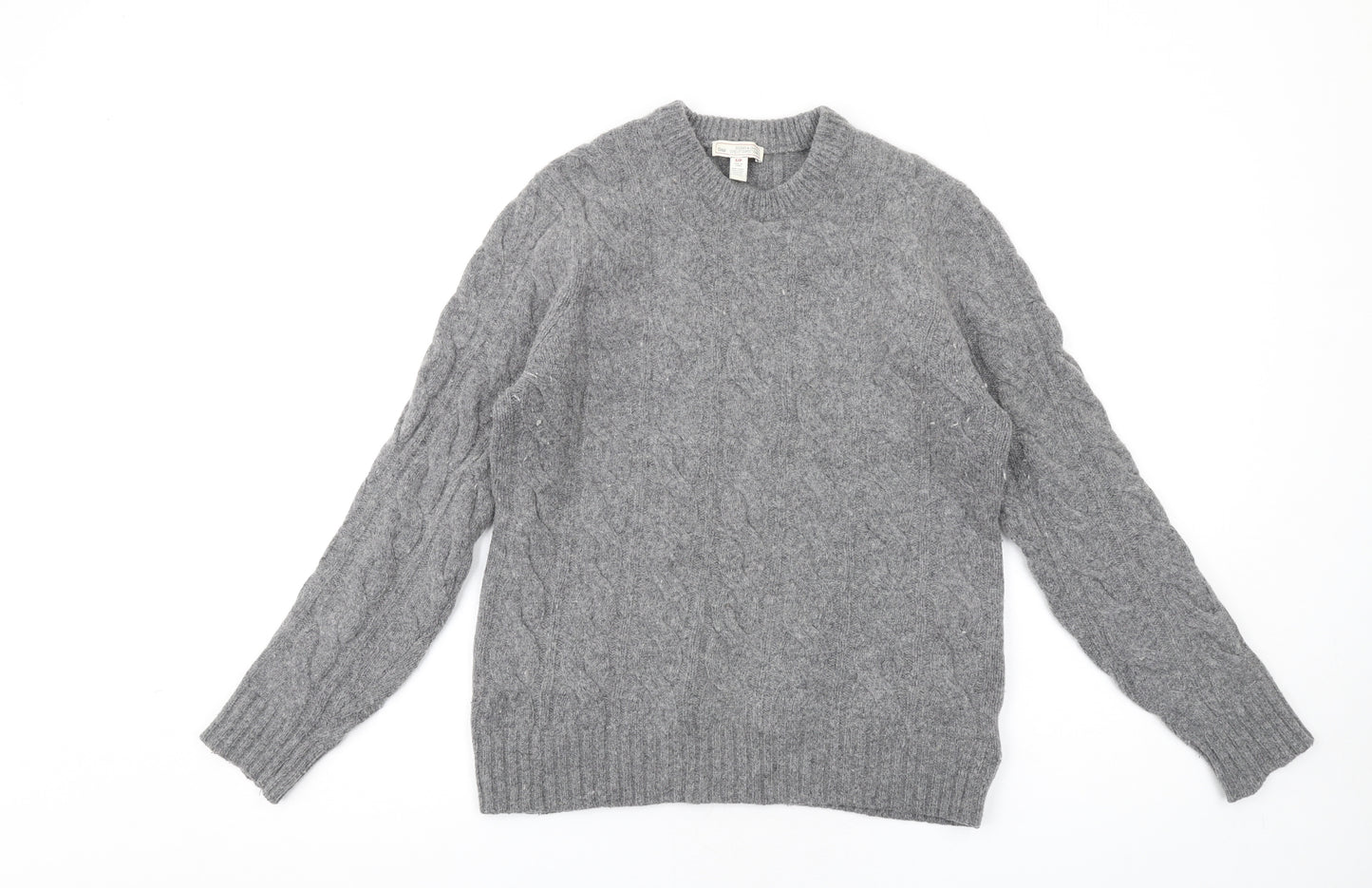 Gap Womens Grey Crew Neck Wool Pullover Jumper Size S