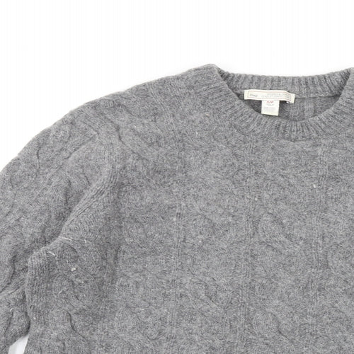 Gap Womens Grey Crew Neck Wool Pullover Jumper Size S