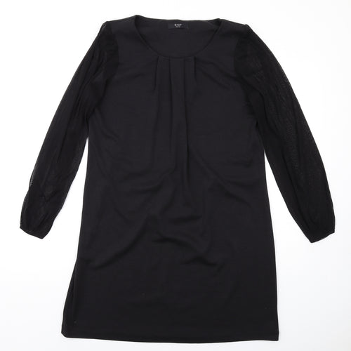 BHS Womens Black Polyester A-Line Size 16 Round Neck Pullover