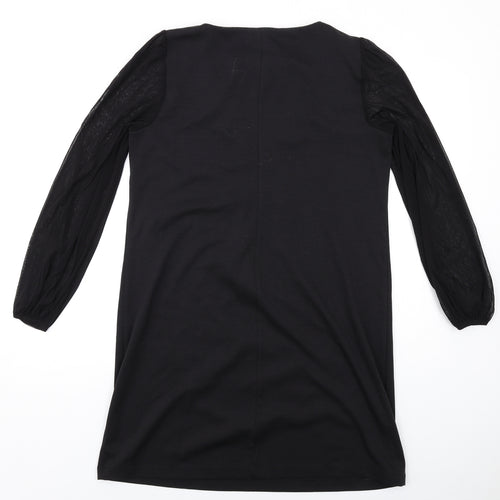 BHS Womens Black Polyester A-Line Size 16 Round Neck Pullover