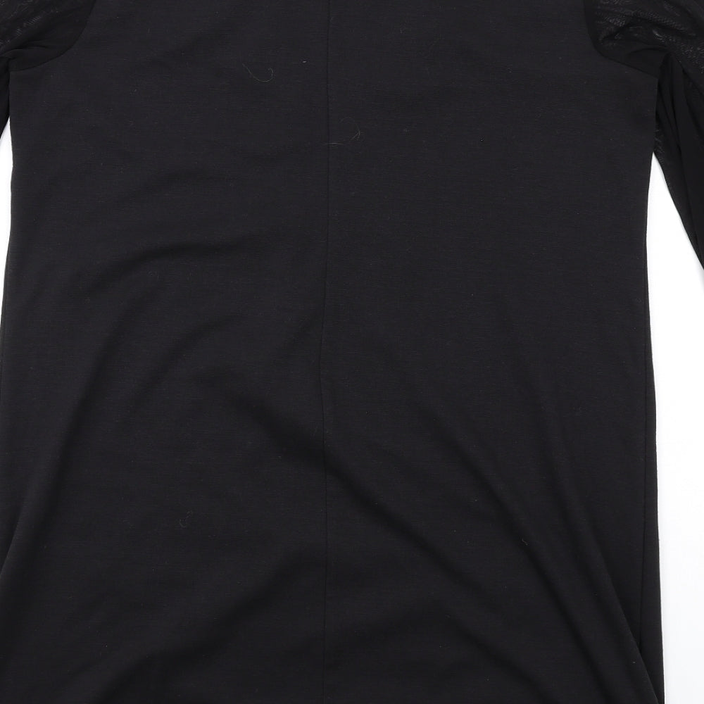 BHS Womens Black Polyester A-Line Size 16 Round Neck Pullover