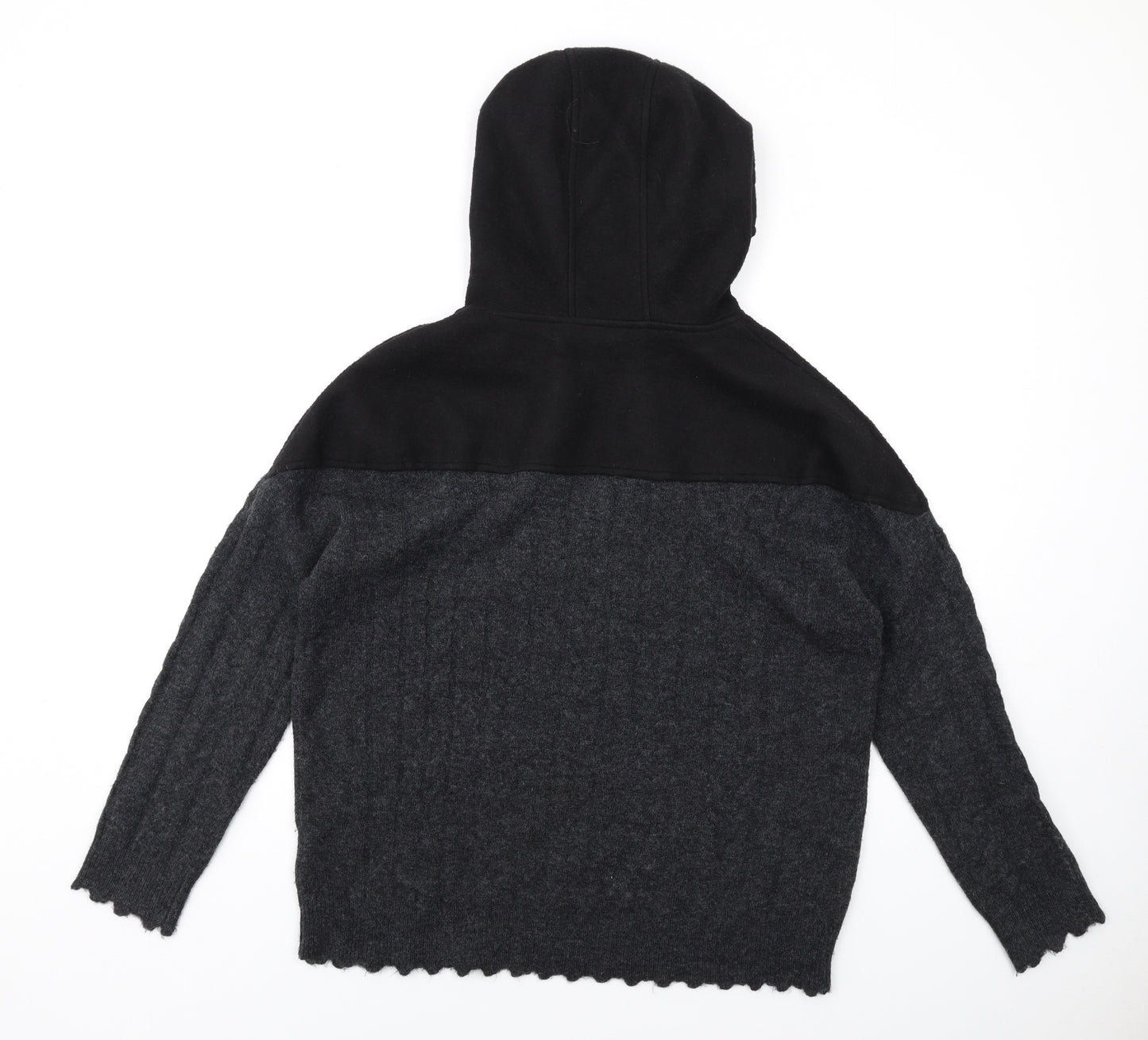 Louise Orop Womens Grey Acrylic Pullover Hoodie Size S Pullover