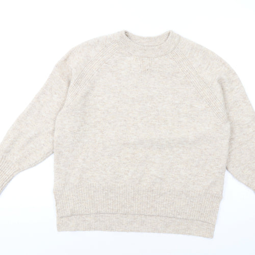 River Island Womens Beige Crew Neck Polyester Pullover Jumper Size S
