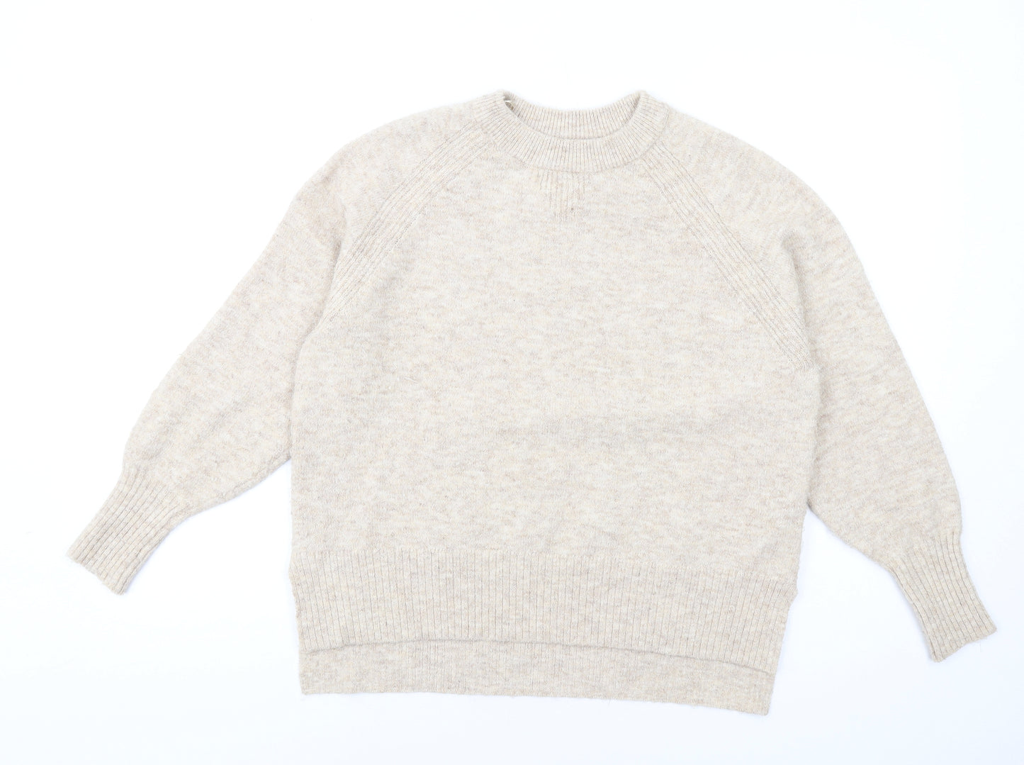 River Island Womens Beige Crew Neck Polyester Pullover Jumper Size S