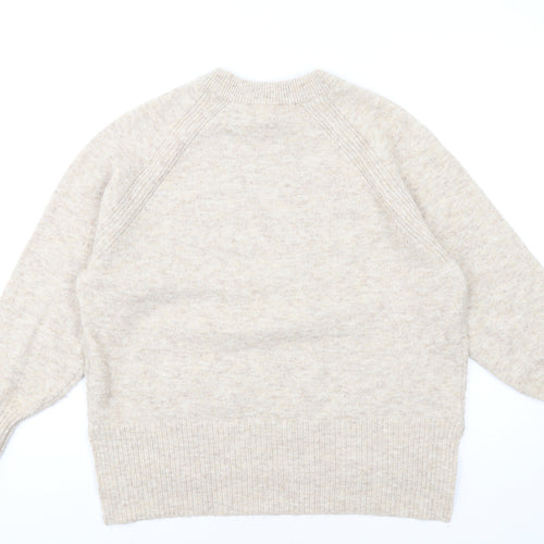 River Island Womens Beige Crew Neck Polyester Pullover Jumper Size S