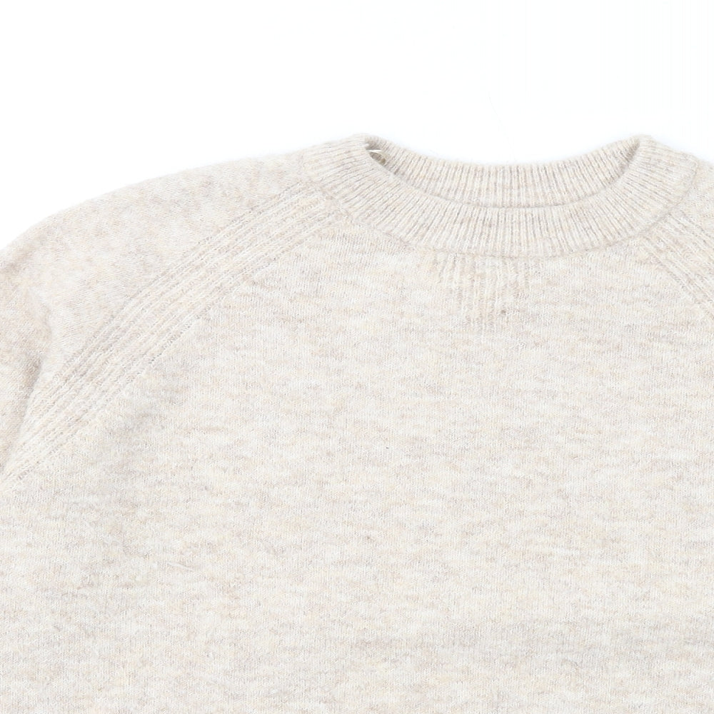 River Island Womens Beige Crew Neck Polyester Pullover Jumper Size S