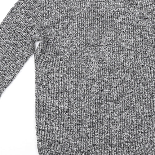 ASOS Mens Grey Round Neck Acrylic Pullover Jumper Size S Long Sleeve