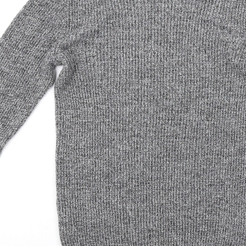 ASOS Mens Grey Round Neck Acrylic Pullover Jumper Size S Long Sleeve