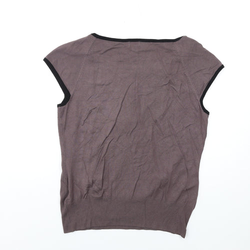 H&M Womens Brown Scoop Neck Viscose Pullover Jumper Size L