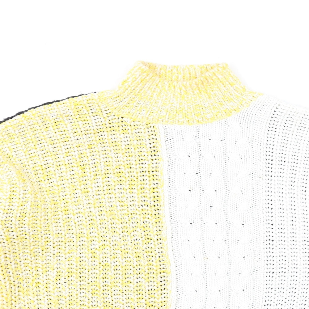 Marks and Spencer Womens Multicoloured High Neck Acrylic Pullover Jumper Size M
