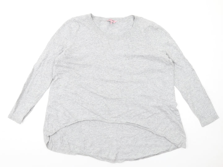 Phase Eight Womens Grey Round Neck Acrylic Pullover Jumper Size 16