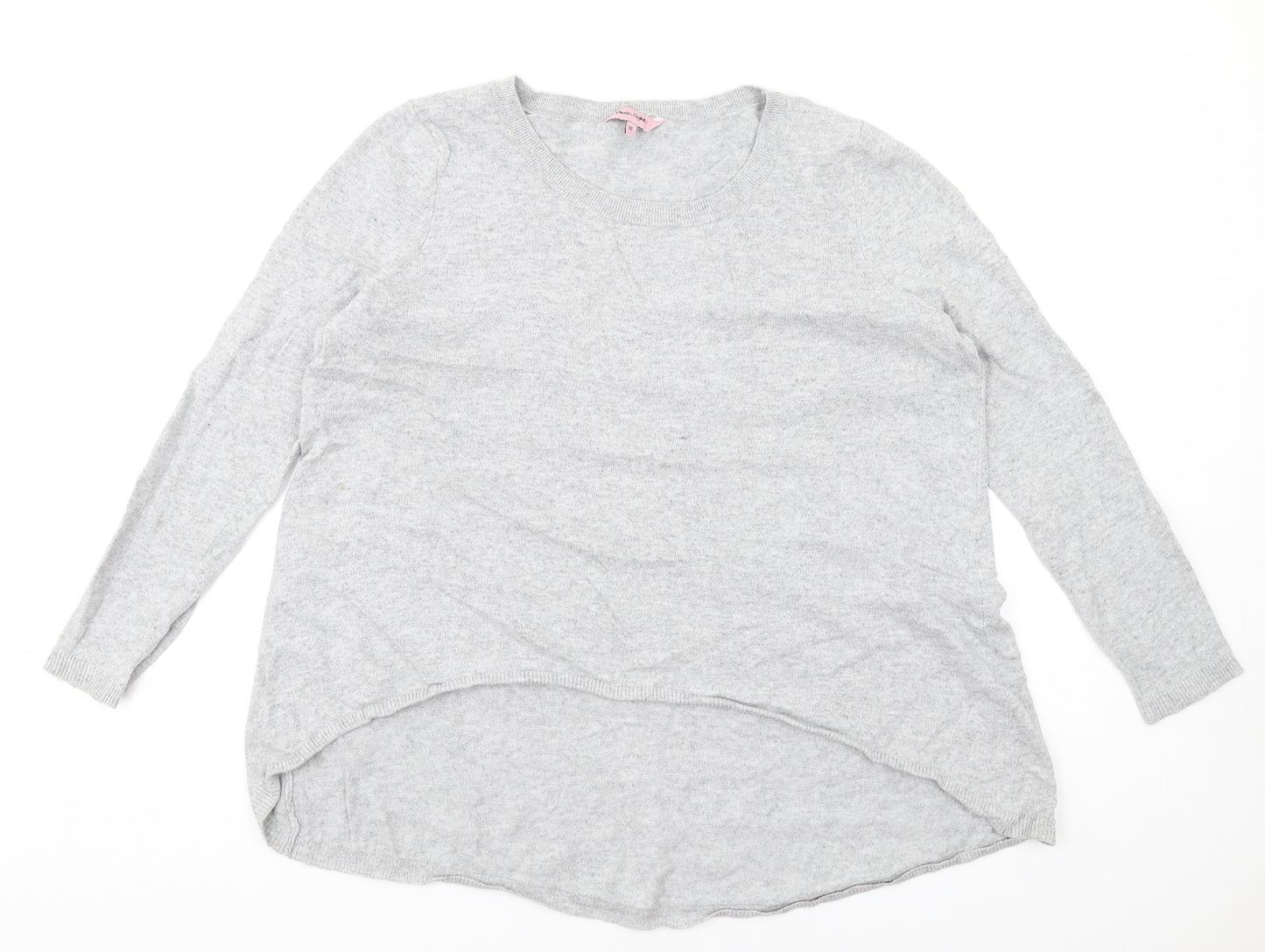 Phase Eight Womens Grey Round Neck Acrylic Pullover Jumper Size 16