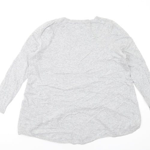 Phase Eight Womens Grey Round Neck Acrylic Pullover Jumper Size 16