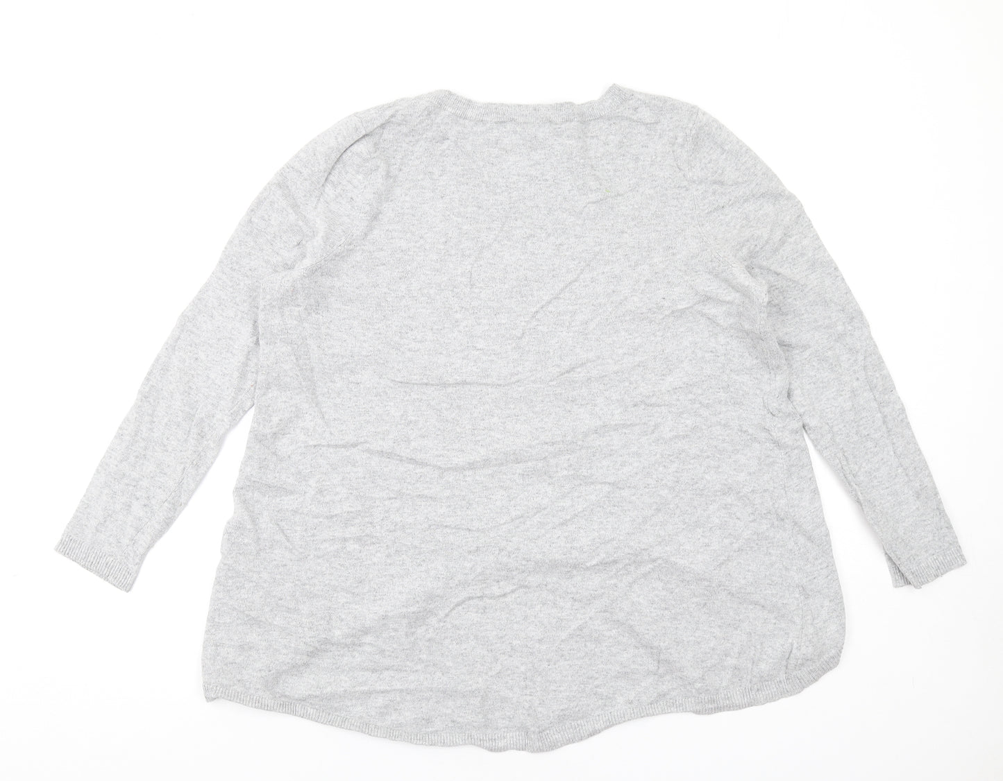Phase Eight Womens Grey Round Neck Acrylic Pullover Jumper Size 16