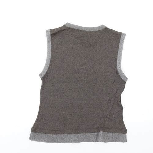 Wallis Womens Brown Viscose Basic Tank Size 12 Round Neck
