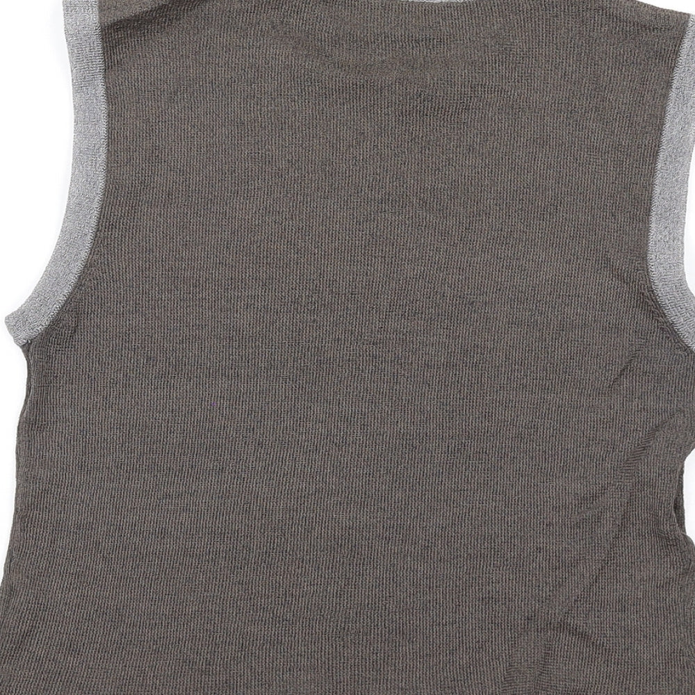 Wallis Womens Brown Viscose Basic Tank Size 12 Round Neck