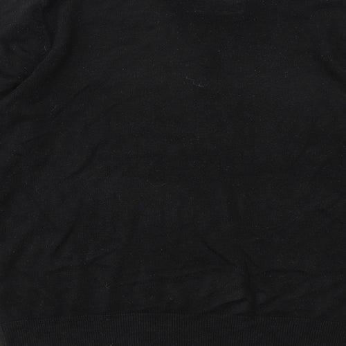 Topman Mens Black Collared Acrylic Pullover Jumper Size M Long Sleeve