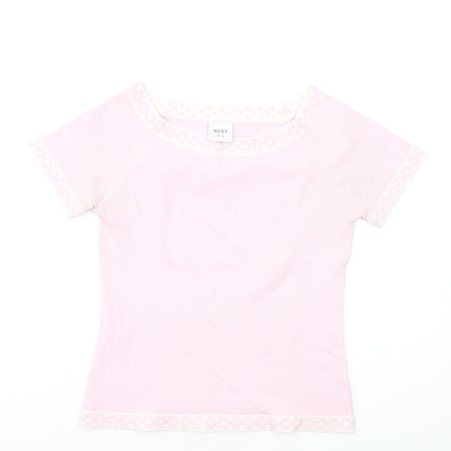 NEXT Womens Pink Acrylic Basic T-Shirt Size 10 Boat Neck