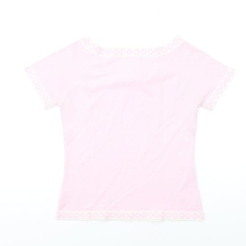 NEXT Womens Pink Acrylic Basic T-Shirt Size 10 Boat Neck