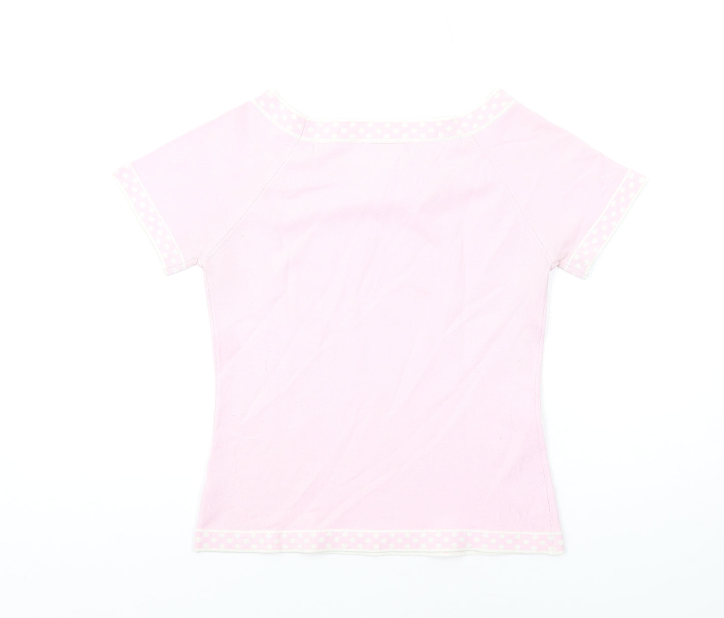 NEXT Womens Pink Acrylic Basic T-Shirt Size 10 Boat Neck