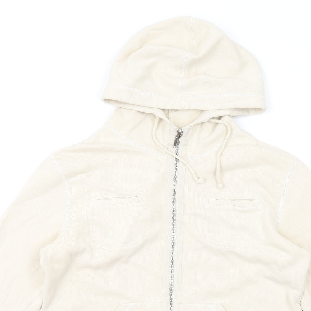 NEXT Womens Beige Cotton Full Zip Hoodie Size 14 Zip