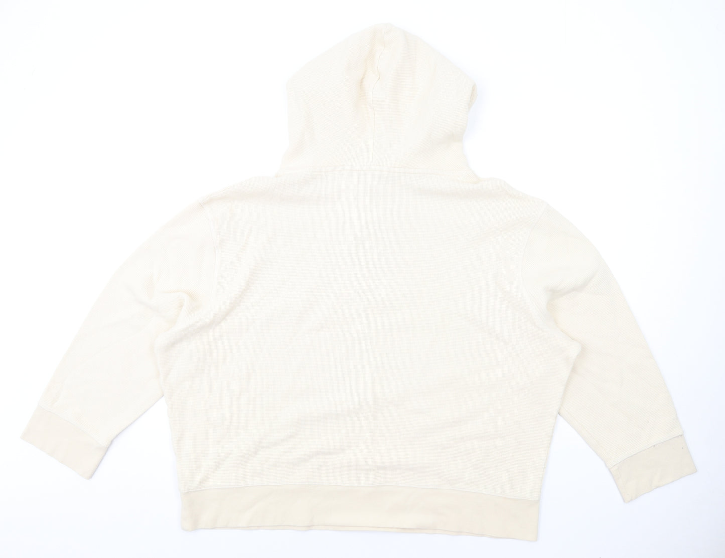 Marks and Spencer Womens Beige Cotton Pullover Hoodie Size 2XL Pullover