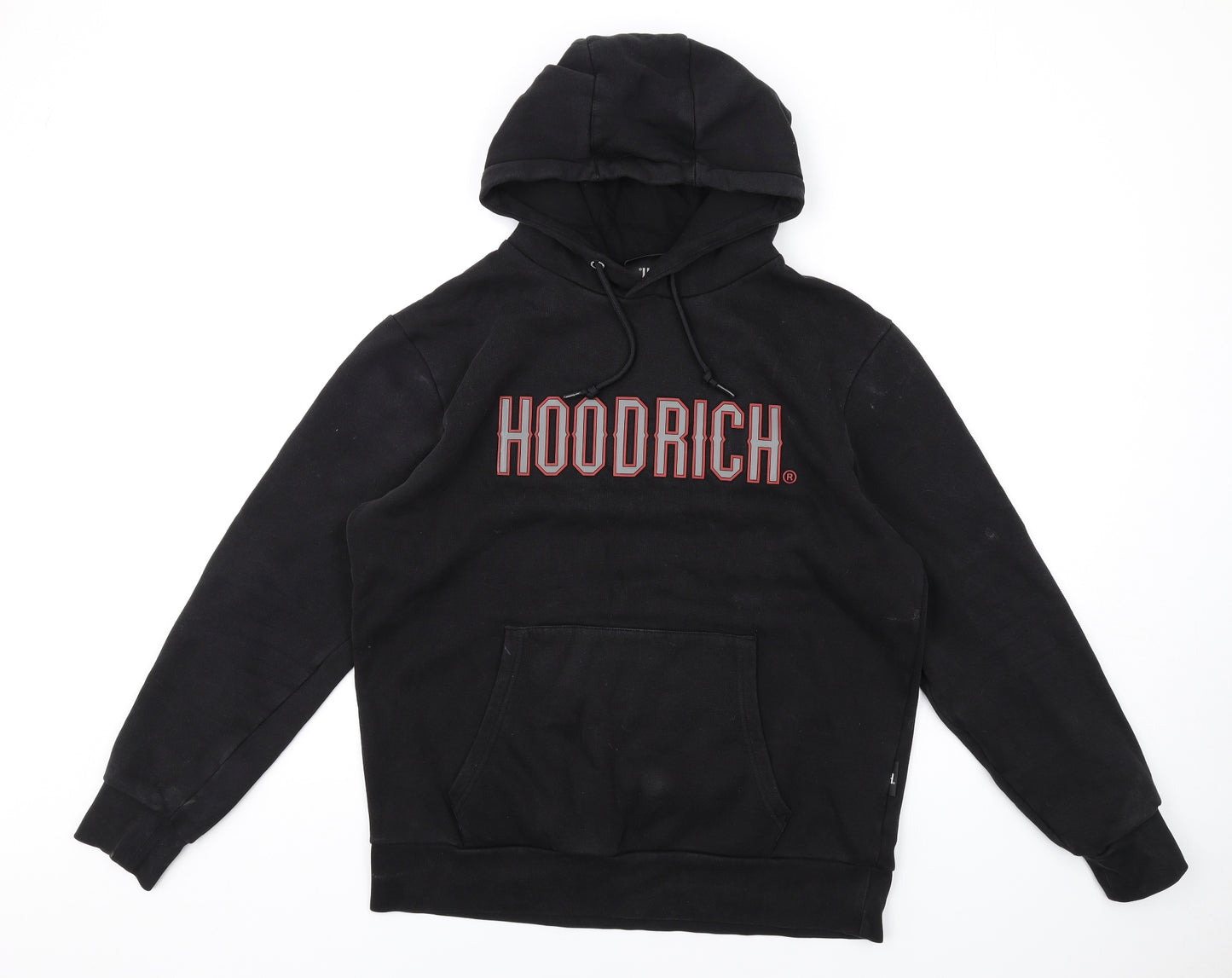 Hoodrich Mens Black Cotton Pullover Hoodie Size L