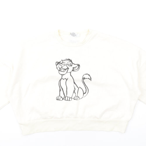 Disney Womens Ivory Cotton Pullover Sweatshirt Size M Pullover - The Lion King