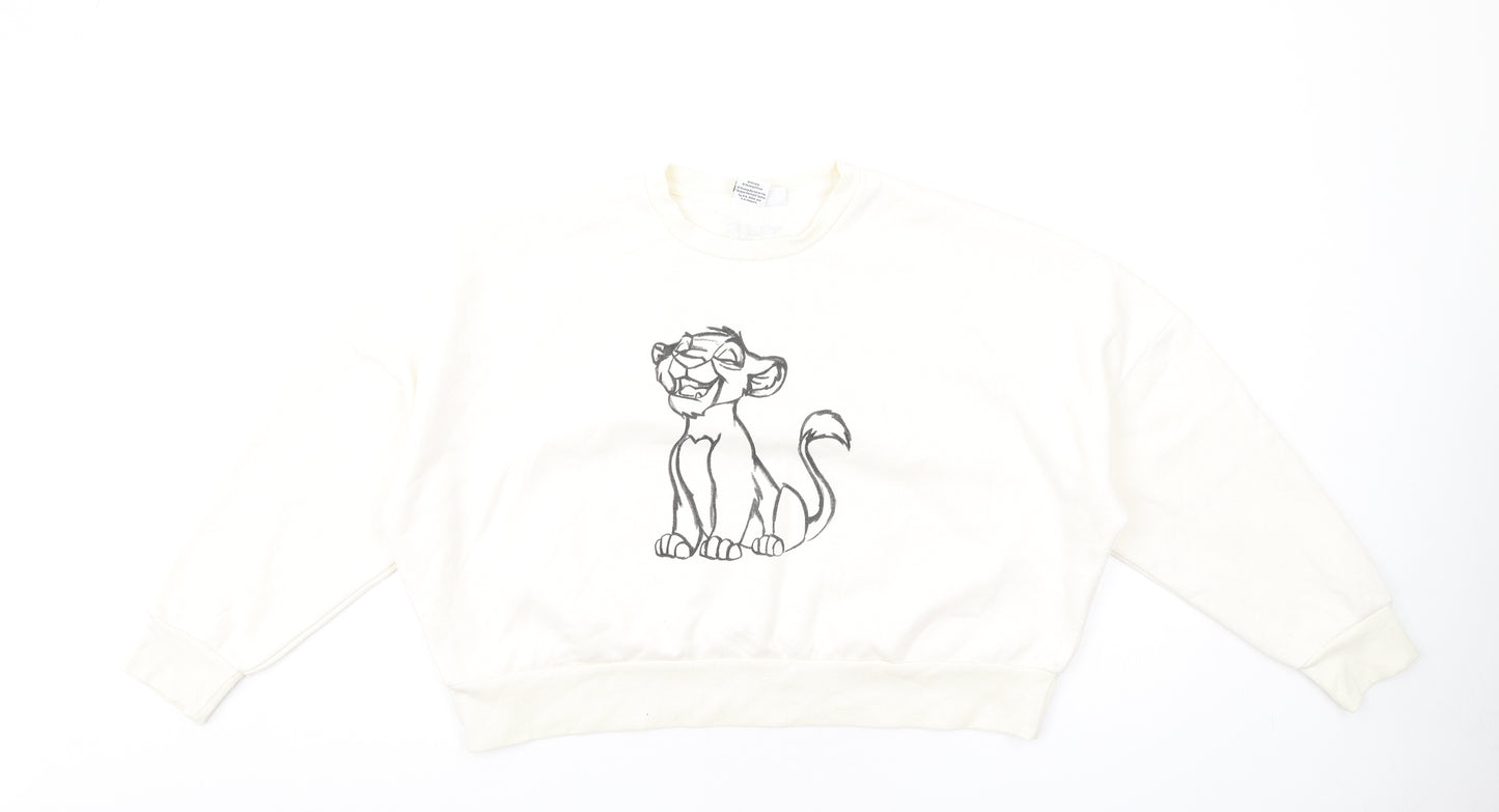 Disney Womens Ivory Cotton Pullover Sweatshirt Size M Pullover - The Lion King