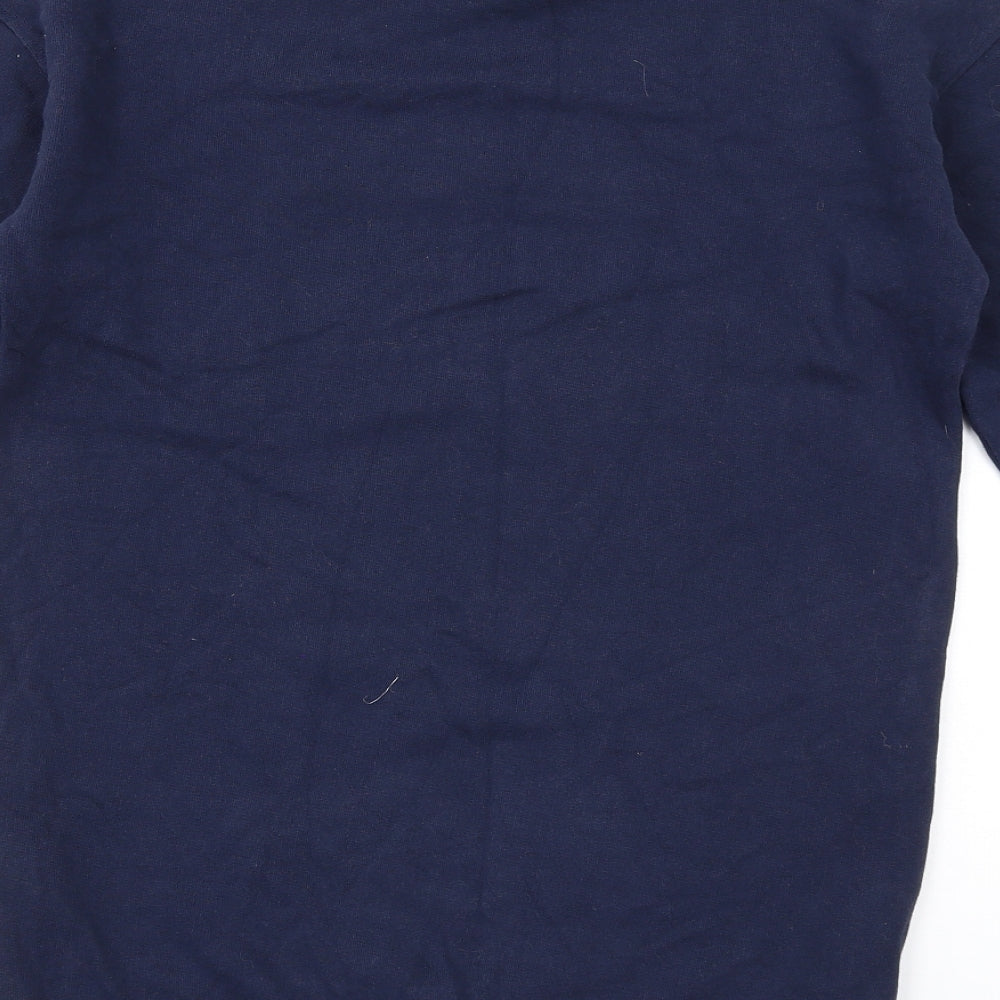 NEXT Girls Blue Cotton Jumper Dress Size 10 Years Crew Neck Pullover