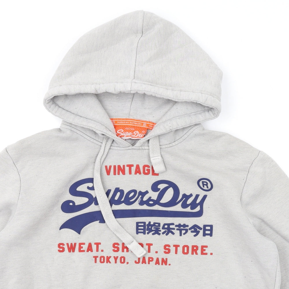 Superdry Mens Grey Cotton Pullover Hoodie Size XL