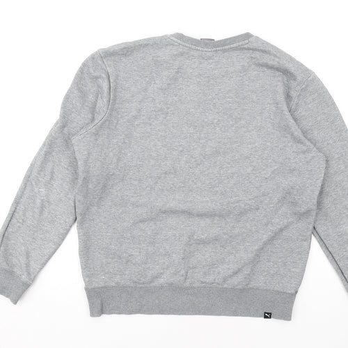 PUMA Mens Grey Cotton Pullover Sweatshirt Size M