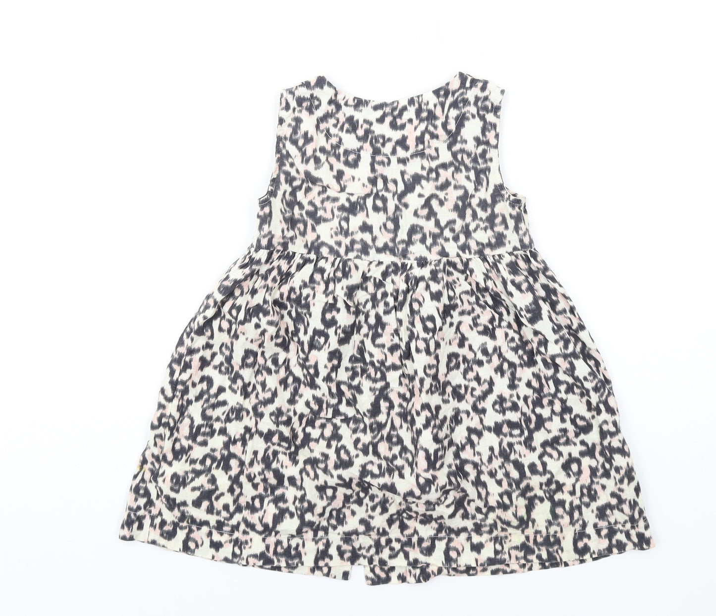 NEXT Girls Multicoloured Animal Print Cotton Trapeze & Swing Size 4-5 Years Round Neck Button
