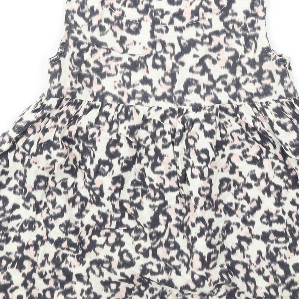 NEXT Girls Multicoloured Animal Print Cotton Trapeze & Swing Size 4-5 Years Round Neck Button