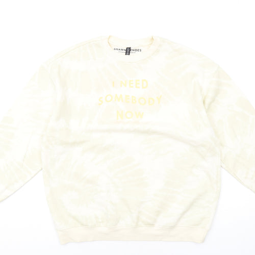 H&M Womens Beige Cotton Pullover Sweatshirt Size S Pullover - Shawn Mendes Tie Dye