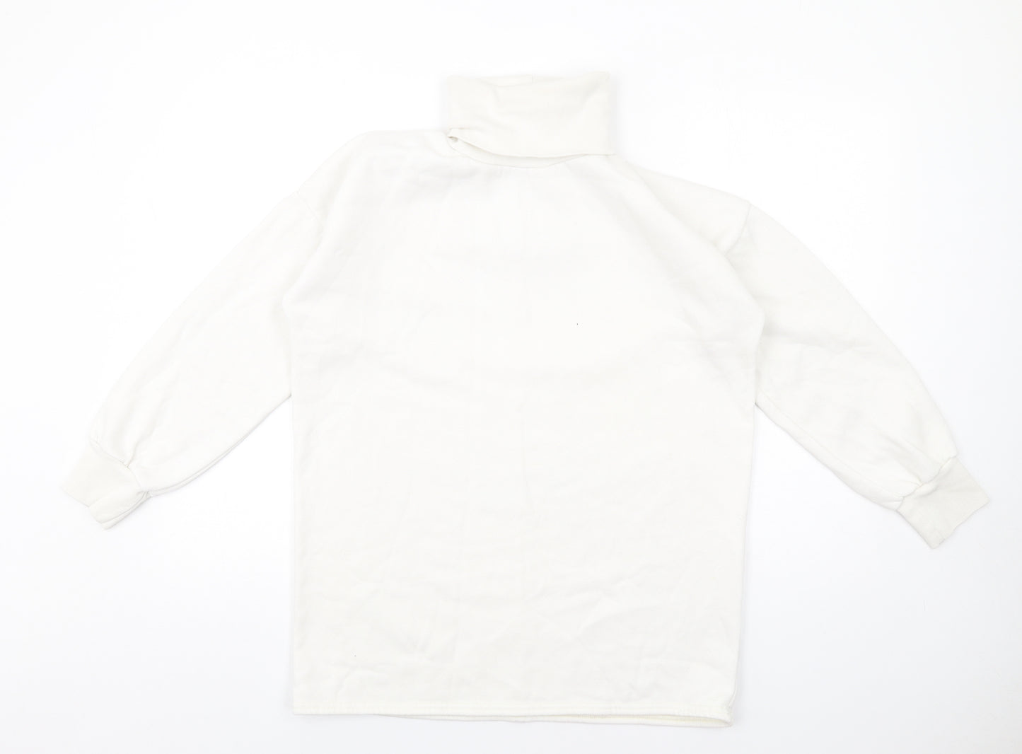 PRETTYLITTLETHING Womens White Polyester Pullover Sweatshirt Size 6 Pullover