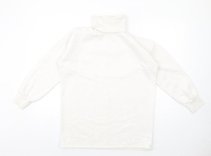 PRETTYLITTLETHING Womens White Polyester Pullover Sweatshirt Size 6 Pullover