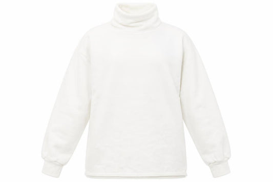 Front view of PRETTYLITTLETHING women’s white polyester pullover sweatshirt, size UK 6, pullover