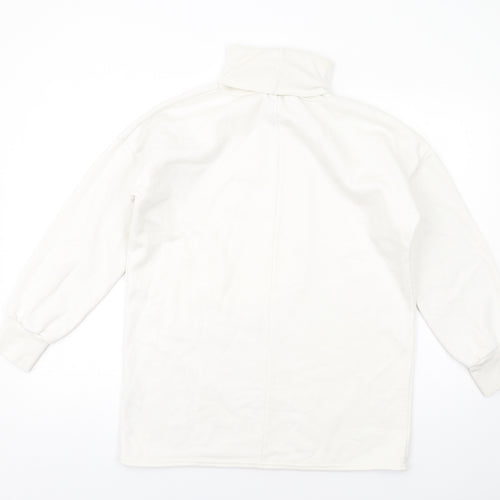 PRETTYLITTLETHING Womens White Polyester Pullover Sweatshirt Size 6 Pullover