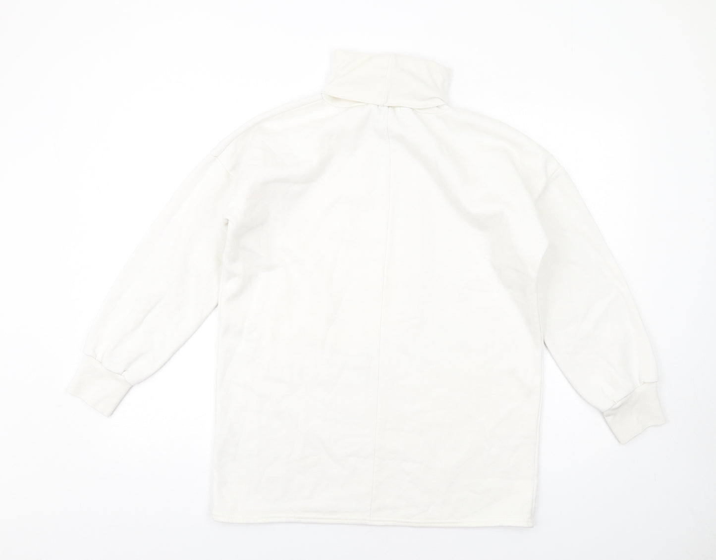 PRETTYLITTLETHING Womens White Polyester Pullover Sweatshirt Size 6 Pullover