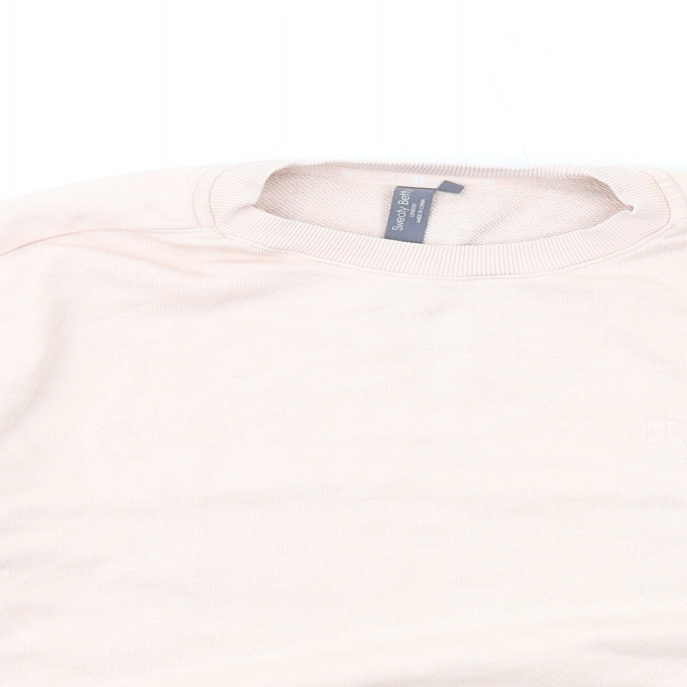 Sweaty Betty Womens Pink Cotton Pullover Sweatshirt Size M Pullover