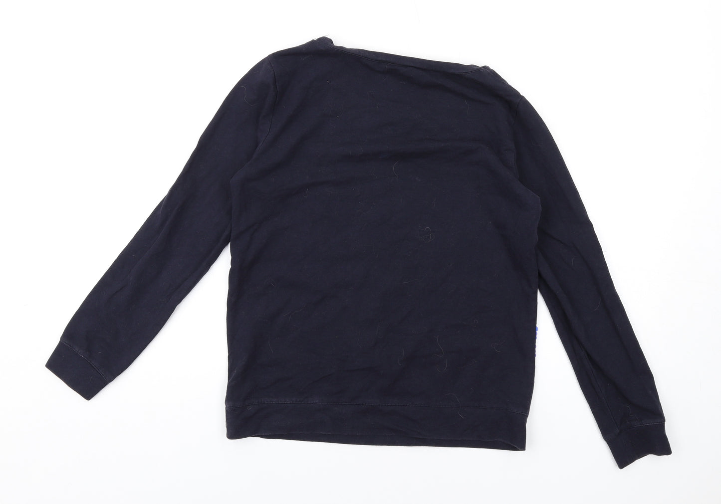 H&M Womens Blue Cotton Pullover Sweatshirt Size S Pullover - Sequins